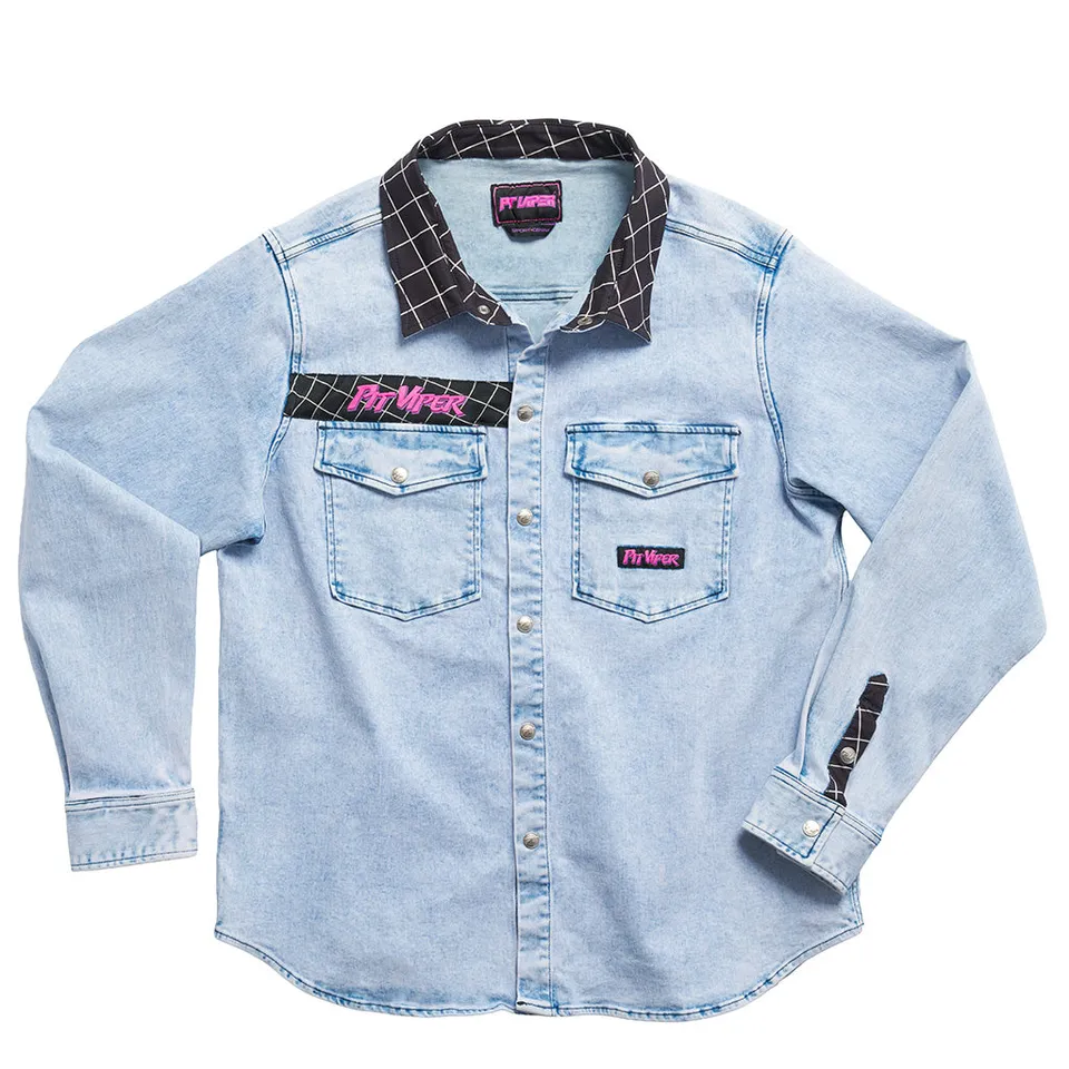 pit-viper-the-surge-matrix-sport-denim-button-down-fw25 image 1